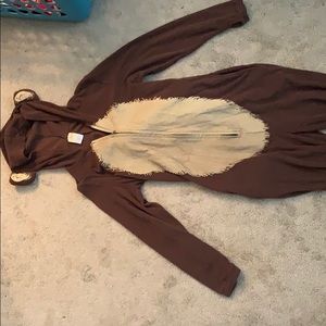 Adult monkey onesie with tail and ears